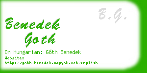 benedek goth business card