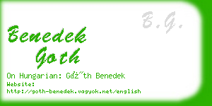 benedek goth business card